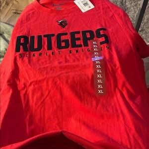 Women, size, extra large Rutgers NBA Red and Black Short Sleeve Tee